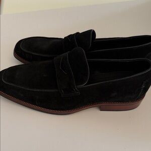 Vintage Foundry Men's Black Moc Toe Suede Loafers Sz 11.  NWOB. Box28
